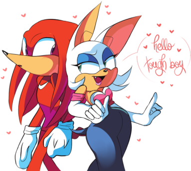 #sonic#sonic The Hedgehog#rouge The Bat#knuckles The - Alegría (400x351), Png Download