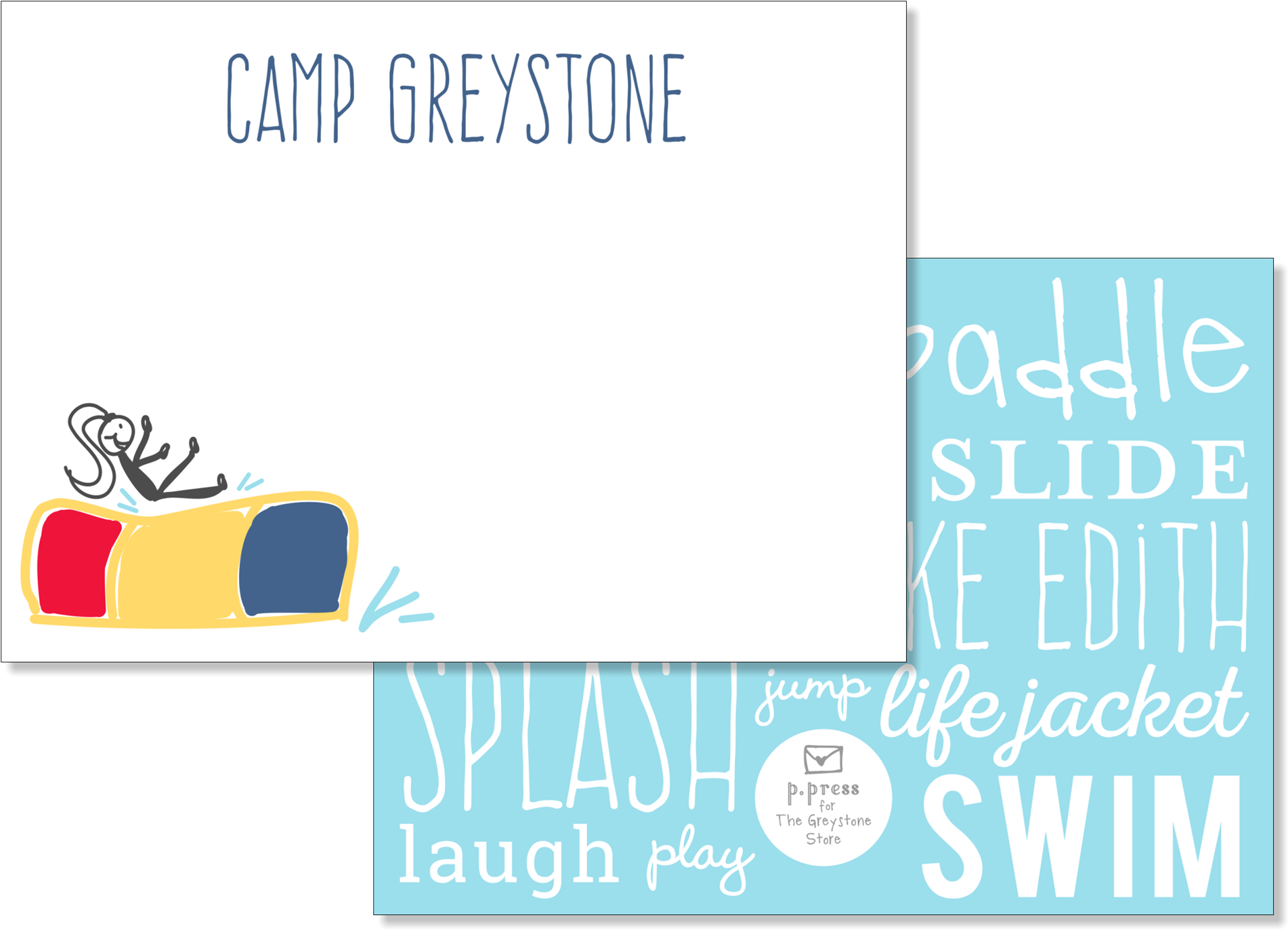Picture Of Waterpark Flat Note Card Set - Musical Note (1920x1390), Png Download