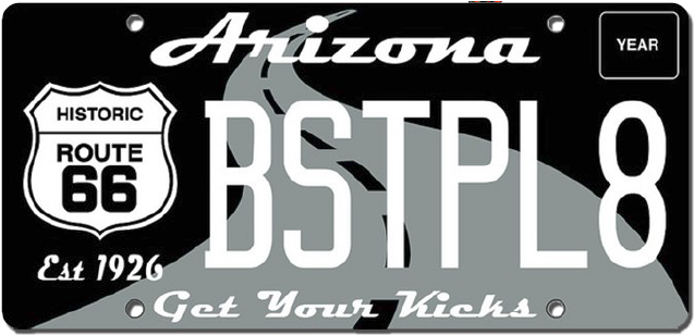 New Route 66 Az License Plate - Barstow Route 66 Mother Road Museum (732x364), Png Download