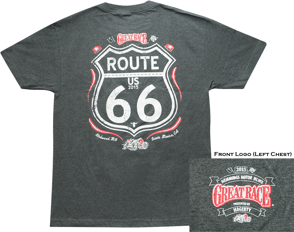 Great Race 2015 Route 66 T-shirt - Route 66 (1000x1000), Png Download