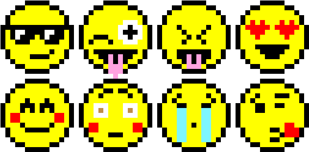 Emojis - - Emoji Pixel Art Png (700x340), Png Download