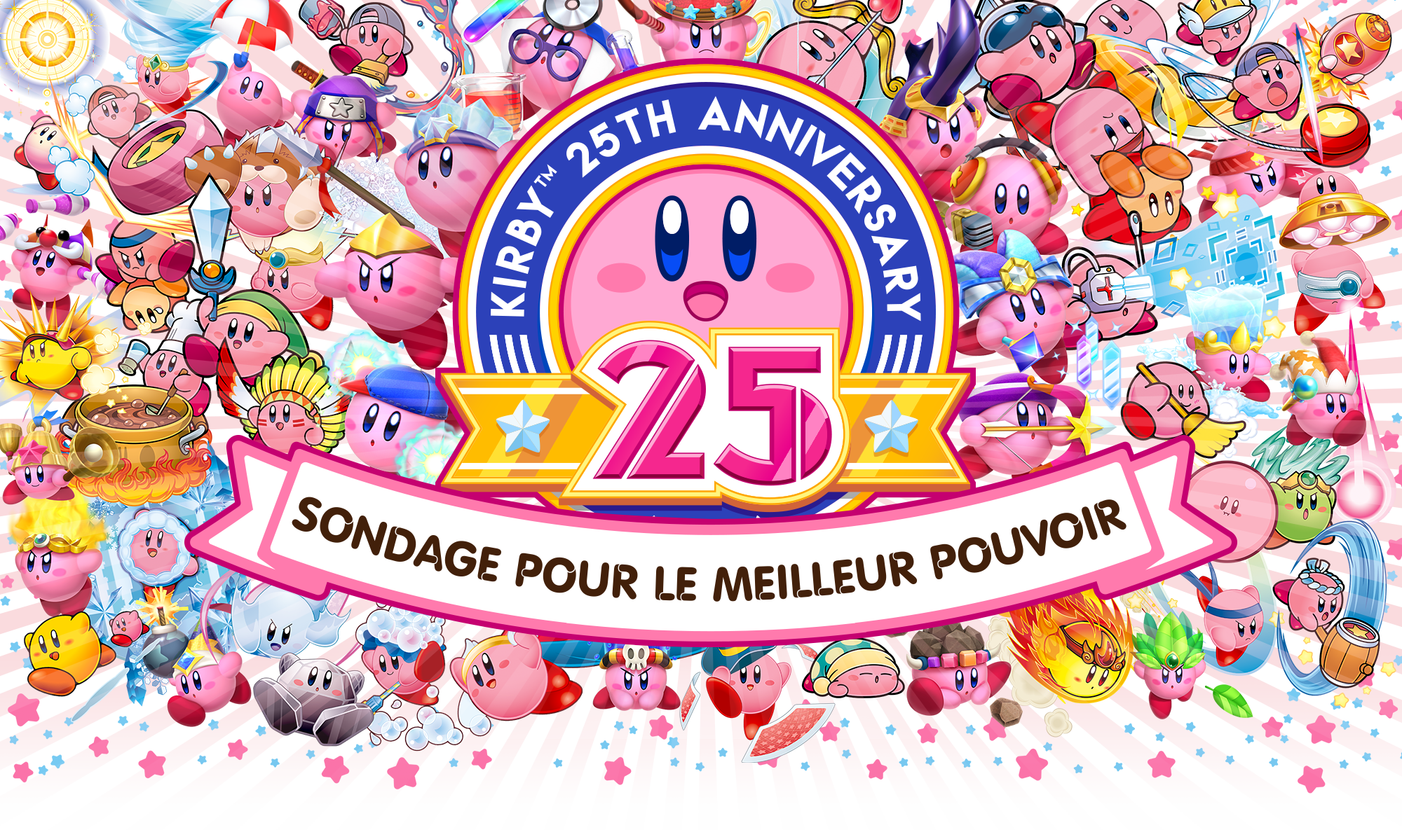 Voir La Galerie Complète - Kirby 25th Anniversary (2000x1185), Png Download