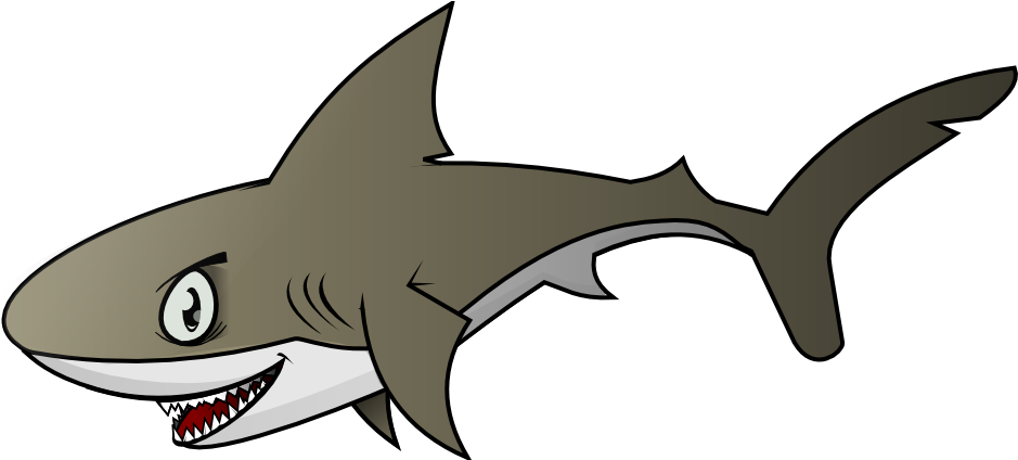 28 Collection Of Sharks And Minnows Clipart - El Tiburon Blanco Caricatura (945x423), Png Download
