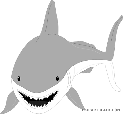 Clipart Shark Gray Shark - Shark Clipart With Transparent Background (400x371), Png Download