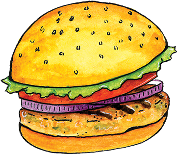 Burger Clipart Vegetable - Salmon Burger Clipart (360x360), Png Download