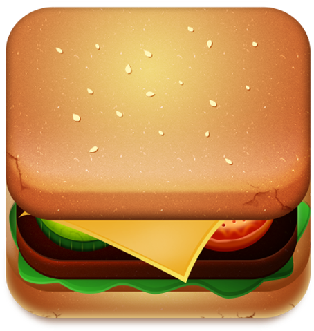 Hamburgers Clipart Giant Burger - Burger App Icon (500x517), Png Download