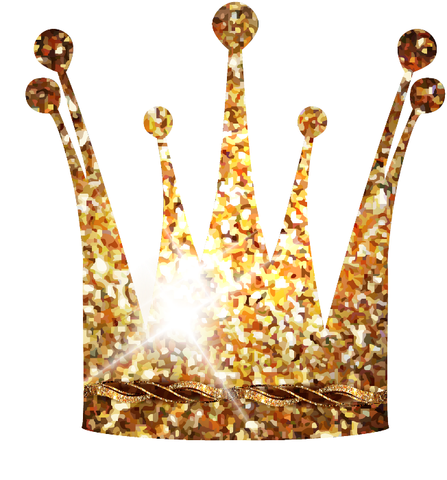 Scqueen Queen Crown Gold Glow Glitter Ftestickers - Crown Queen Gold (652x699), Png Download