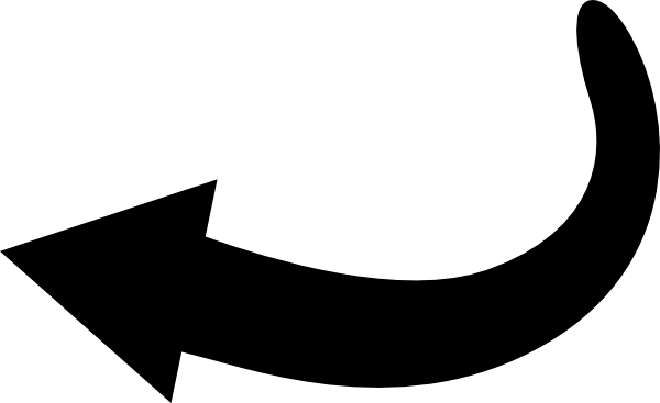 Black Curved Arrow Clip Art At Clker Com Vector Clip - Банан Силуэт (600x367), Png Download