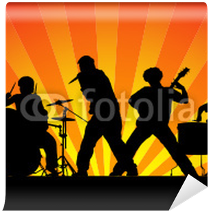 Silhouettes Of Six Musicians - Rock Band (400x400), Png Download