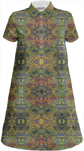Dreamcatcher Spirit Gold Green Mini Shirt Dress $98 - Dress (400x521), Png Download