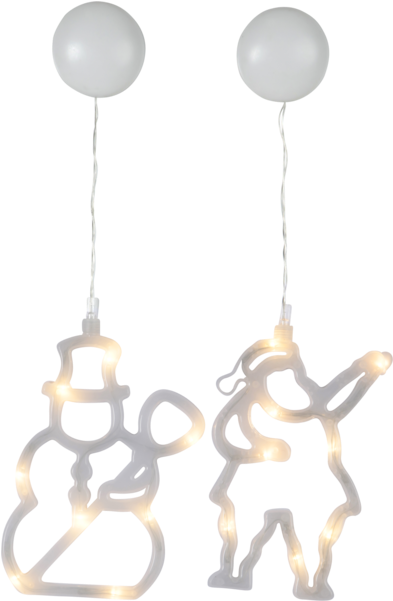 Silhouette 2 Pack Sparky - Tomte & Snögubbe Siluett 2p Led - Star Trading (600x600), Png Download