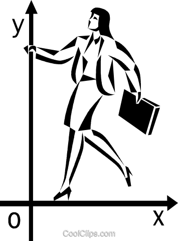 Woman Standing On The X And Y Axis Royalty Free Vector - Y Axis Clipart (355x480), Png Download