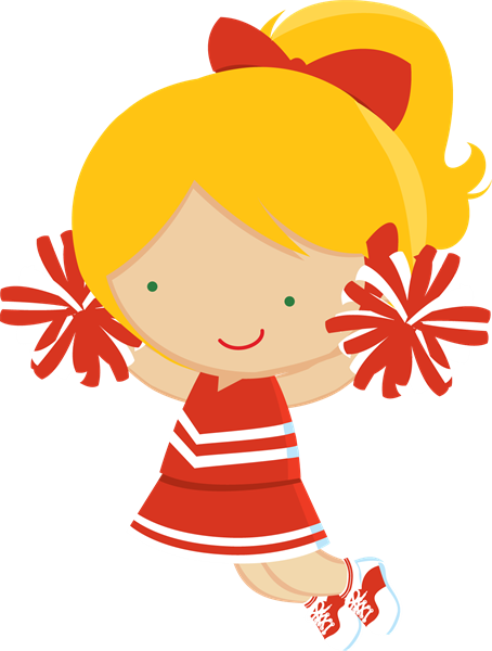 Ready To Roll, Cheerleader Clipart, 1st Birthdays, - Red Cheerleader Clipart (454x600), Png Download