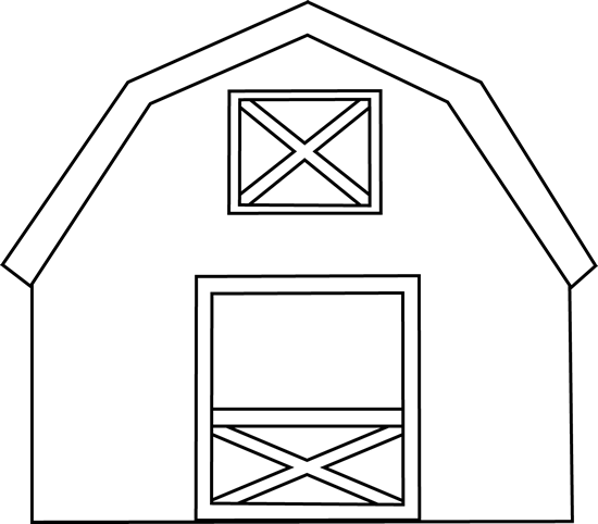 Black And White Barn Clip Art Black And White Barn - Clip Art Barn Outline (550x482), Png Download