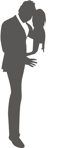 Man Silhouette Vector - Couple Wedding Silhouette Png (595x595), Png Download