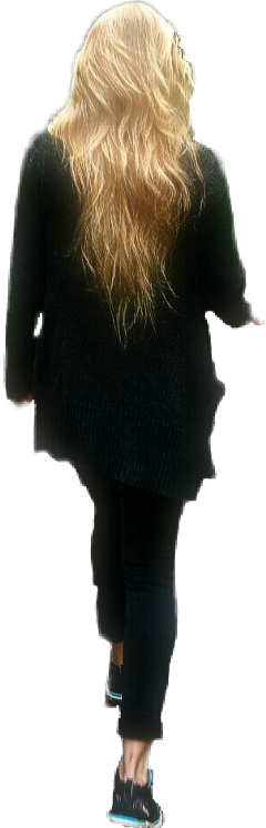 Woman Walking Backview Freetoedit - Girl (240x746), Png Download