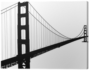 Silhouette Of Golden Gate Bridge Canvas Print • Pixers® - Golden Gate Bridge (400x400), Png Download