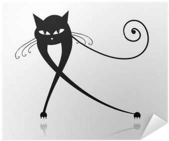 Black Cat Silhouette For Your Design Poster • Pixers® - Black Cat Silhouette (400x400), Png Download