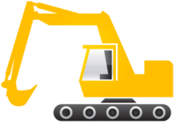 Excovator Clipart Silhouette - Excavator Icon (600x600), Png Download