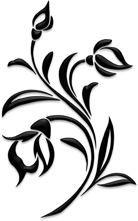 Flower Silhouettes Art & Islamic Graphics - Black And White Flower Svgs (453x716), Png Download