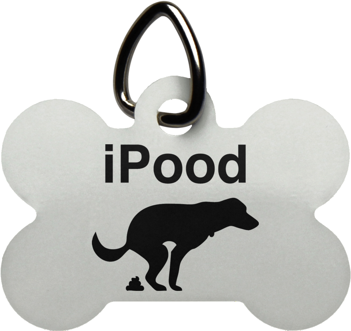 Ipood Dog Bone Pet Tag - Dog Can T Control His Licker Sign (1155x1155), Png Download