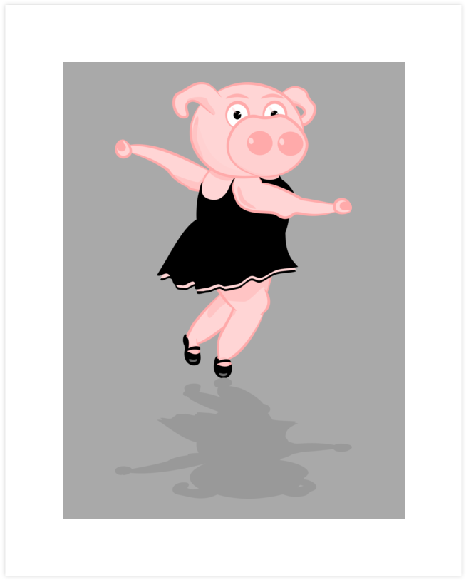 Free Download Society6 Pig Skipping Rug - Schwein-ballerina Puckdecke (740x900), Png Download