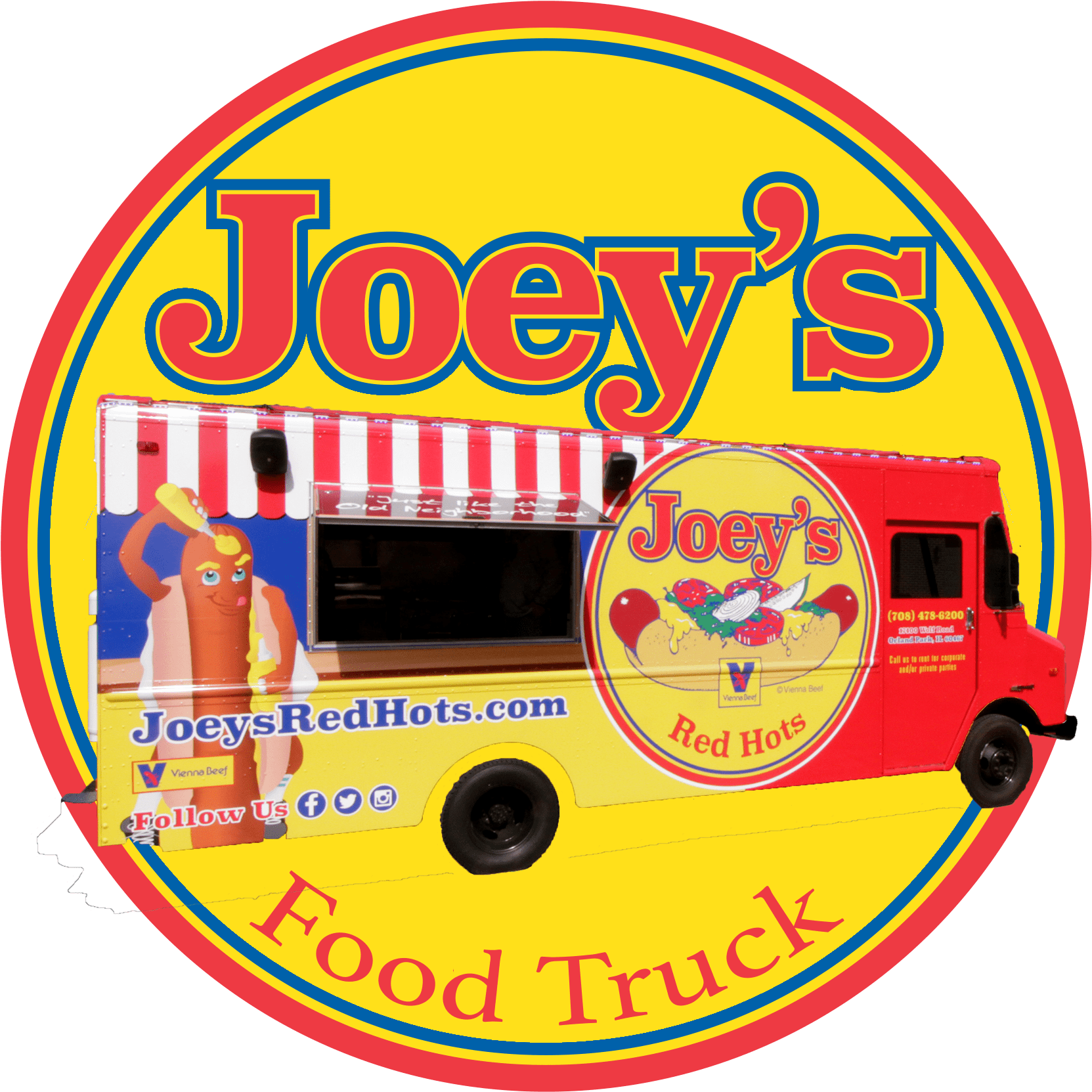 Joeys Red Hots Food Truck Logo - Circle (1822x1800), Png Download