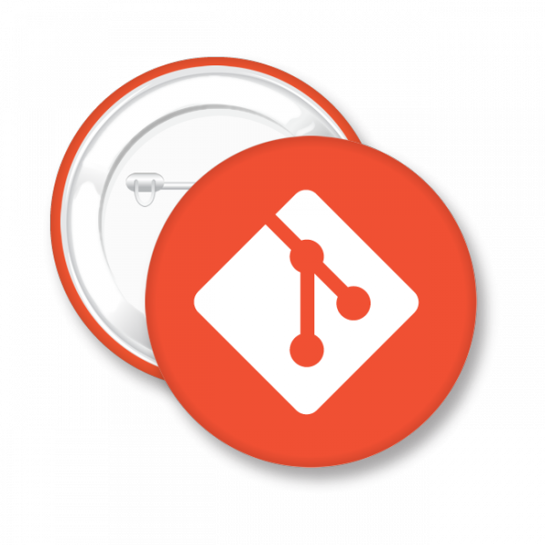 Git Versioning System Logo Pin / Button, Unixstickers - Python Programming Language Logo (600x600), Png Download