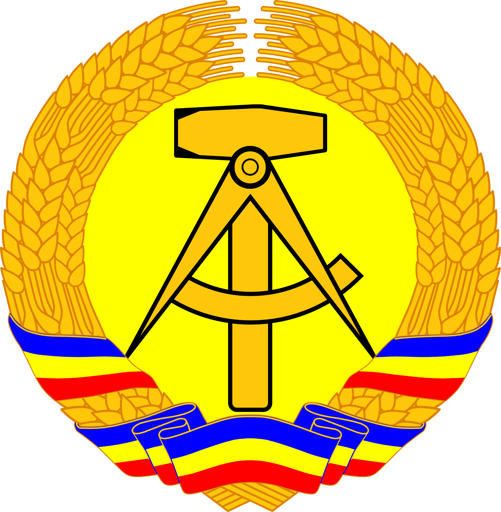 Coat Of Arms Of East German Meckelenburg-schwerin - East Germany Emblem Png (1628x1663), Png Download
