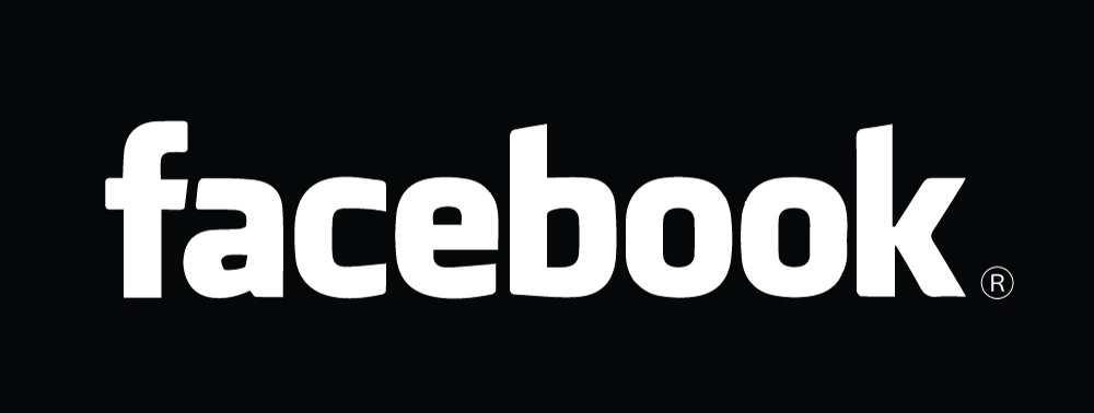 Facebook Black - Facebook Logo On Black (1000x378), Png Download