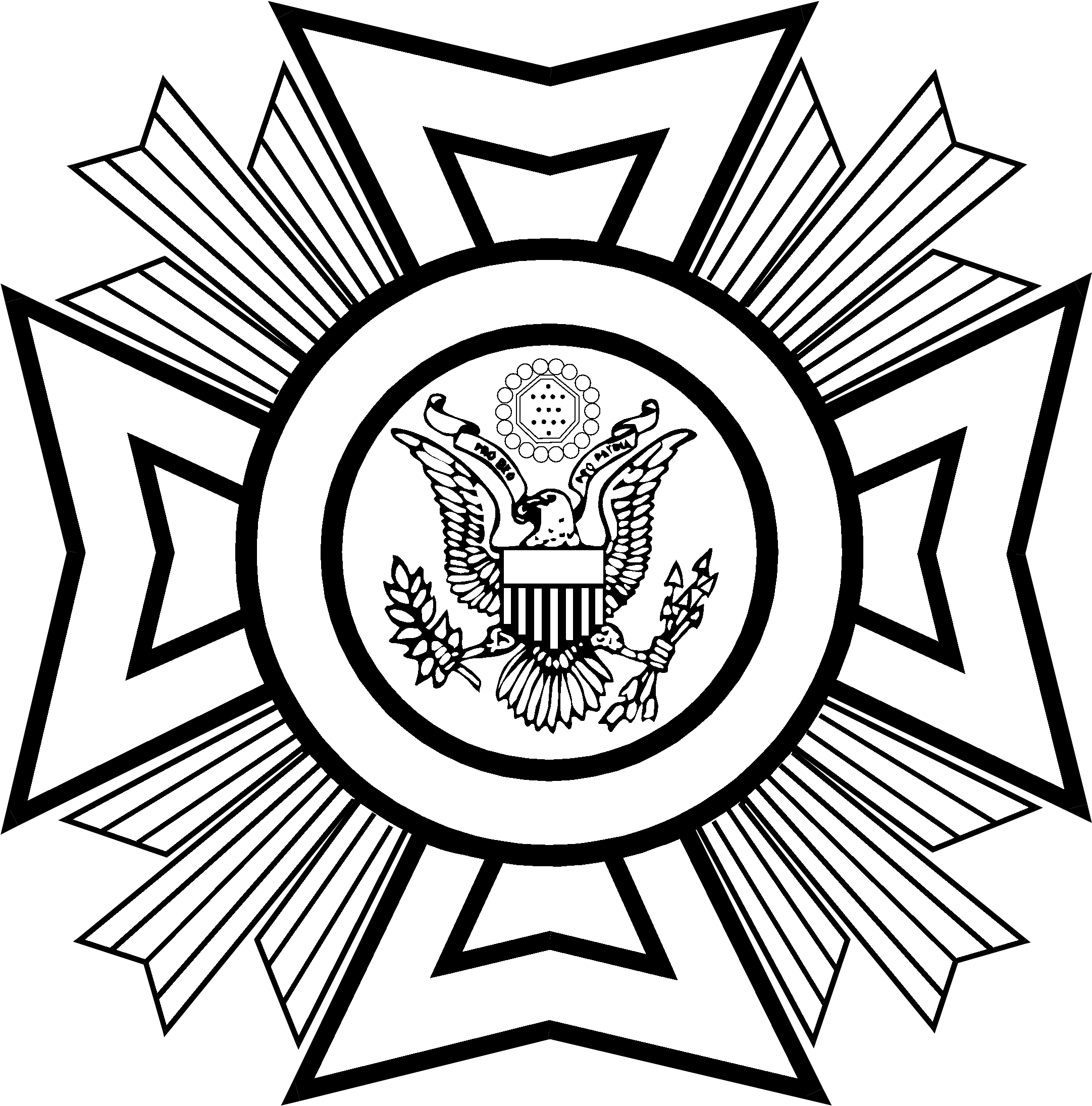 Vfw Logo Black And White - Lockjaw And Black Bolt (2400x2400), Png Download