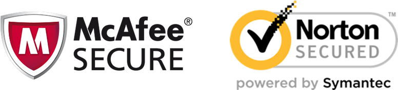 Secure Payments - Mcafee And Norton Secured (786x188), Png Download