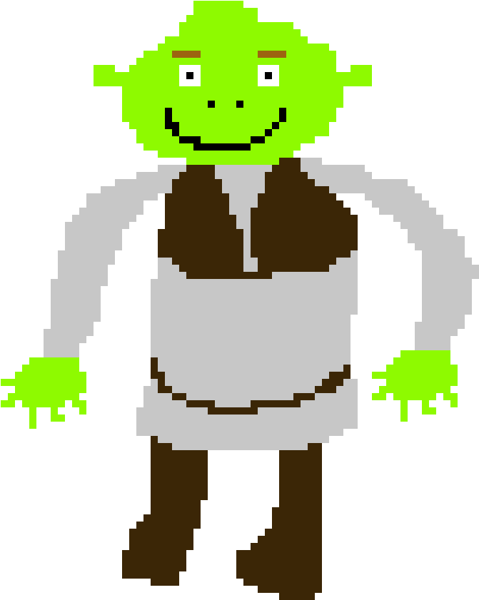 Shrek - Pixel Graphics (760x920), Png Download