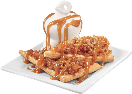 A Flaky Dessert-crust Topped With Apples, Oatmeal Crumble, - Dairy Queen Apple Tart A La Mode (522x408), Png Download