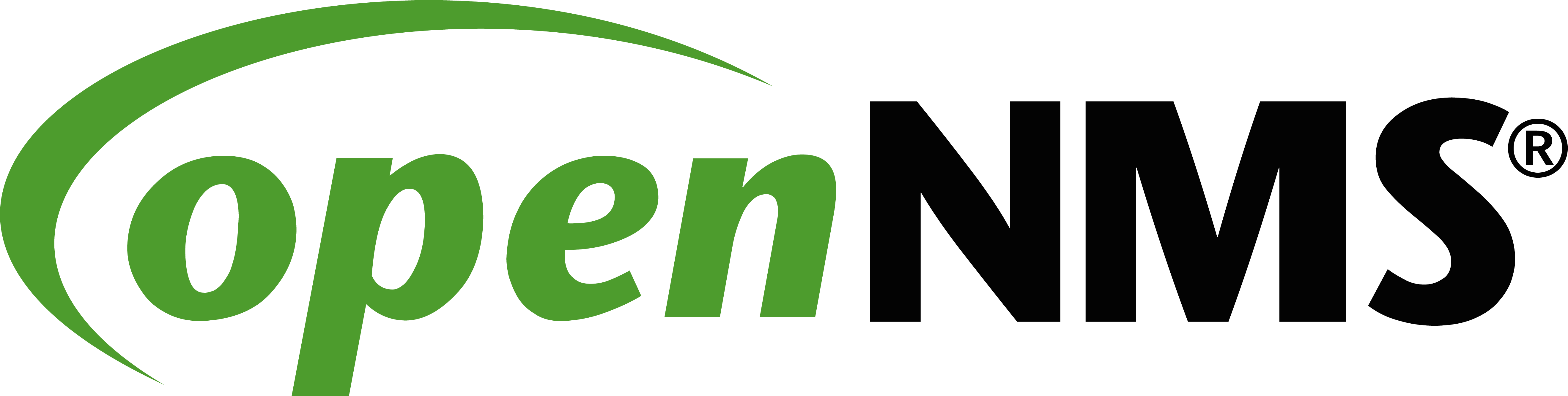 Opennms Black Flat Rgb - Logo Open Nms (5276x1335), Png Download