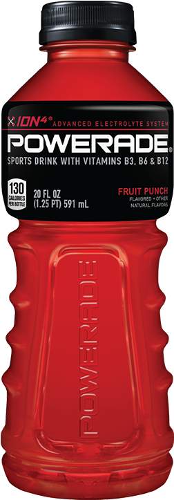 Powerade Fruit Punch 20oz Bottle - Powerade Fruit Punch 20 Oz (300x730), Png Download