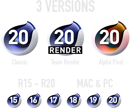 Shows Multiple Cinema 4d Icons With The Version Number - Cinema 4d (600x524), Png Download