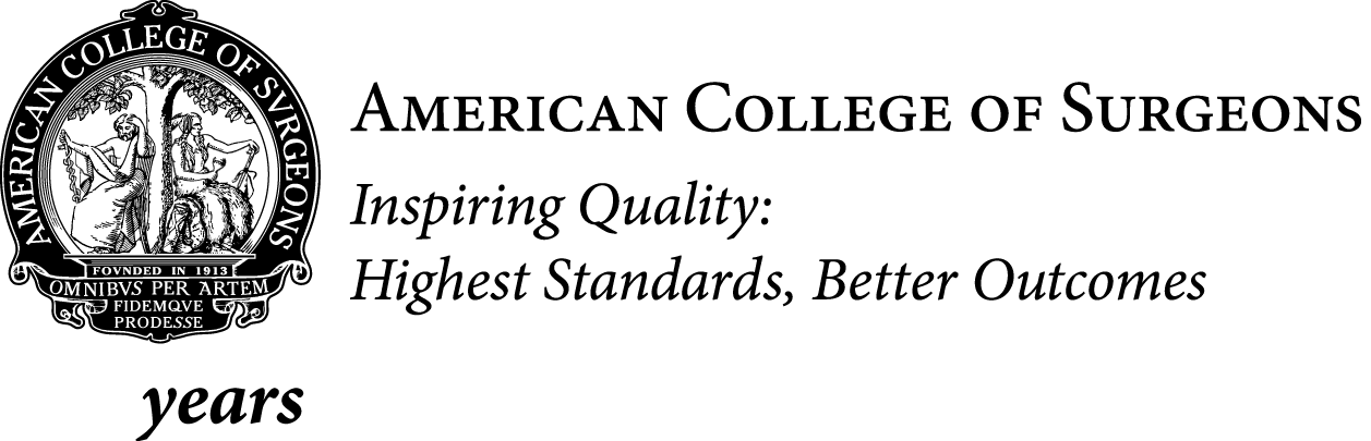 Acs 100 Logo Bw Rgb - American College Of Surgeons Logo Png (1257x405), Png Download