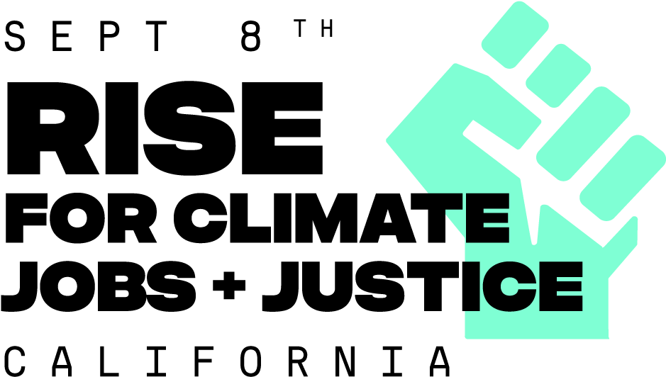Rise Ca Logo Fist - Rise For Climate Jobs And Justice (998x605), Png Download