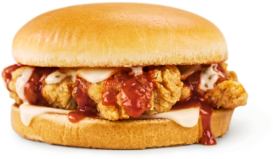 Buffalo Ranch Chicken Strip Sandwich - Sandwich (666x401), Png Download