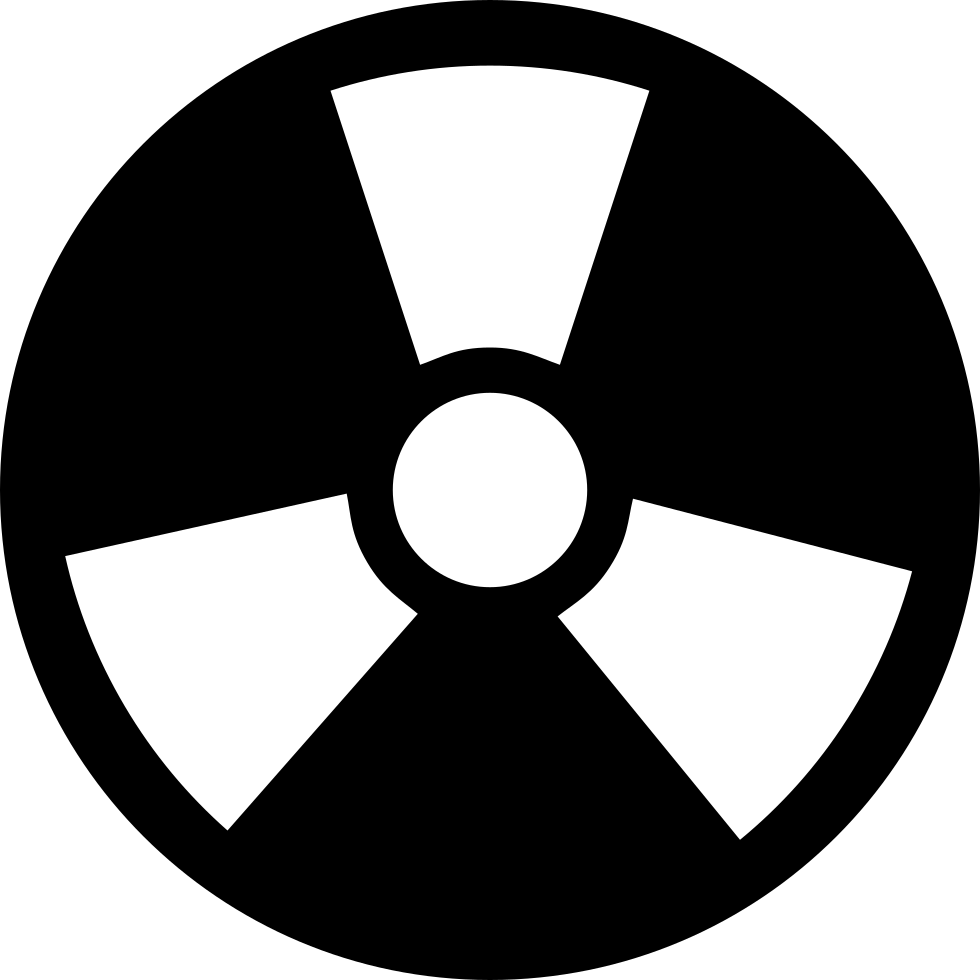 Radiation Circular Symbol With Three Rays Comments - Radiation Icon (980x980), Png Download