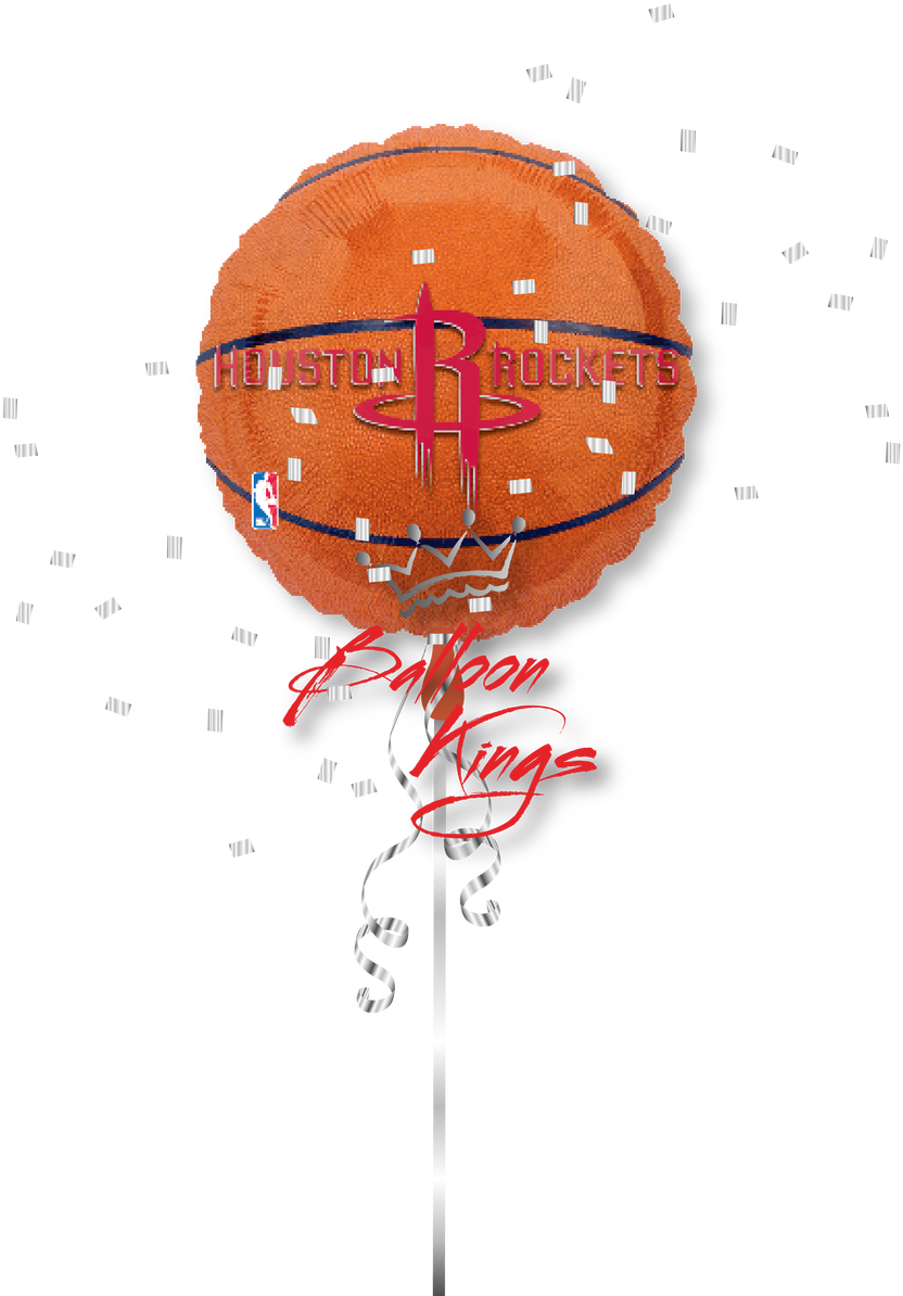 Houston Rockets - 18" Nba Houston Rockets Basketball - Mylar Balloons (1068x1280), Png Download