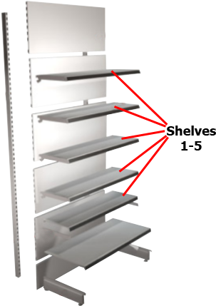 Shelves 1-5 - Shelf (340x470), Png Download