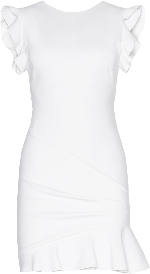 Emilio Pucci White Ruffled Stretch Wool-crepe Mini - Blouse (635x966), Png Download