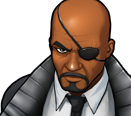 Nick Fury Portrait - Marvel Avengers Academy Nick Fury (508x452), Png Download