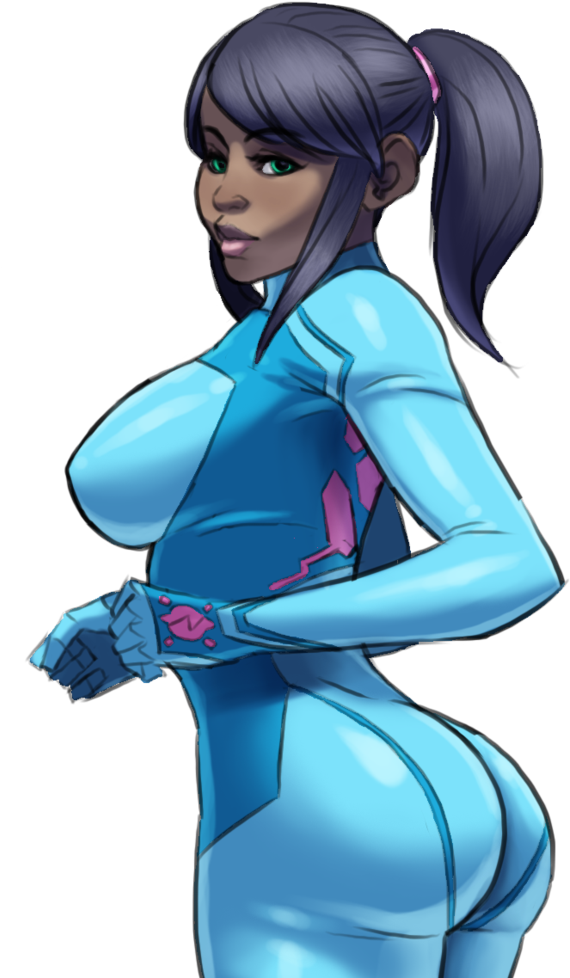 Blamus Black Cartoon, Girl Cartoon, Cartoon Art, Sexy - Ebony Samus (774x1032), Png Download