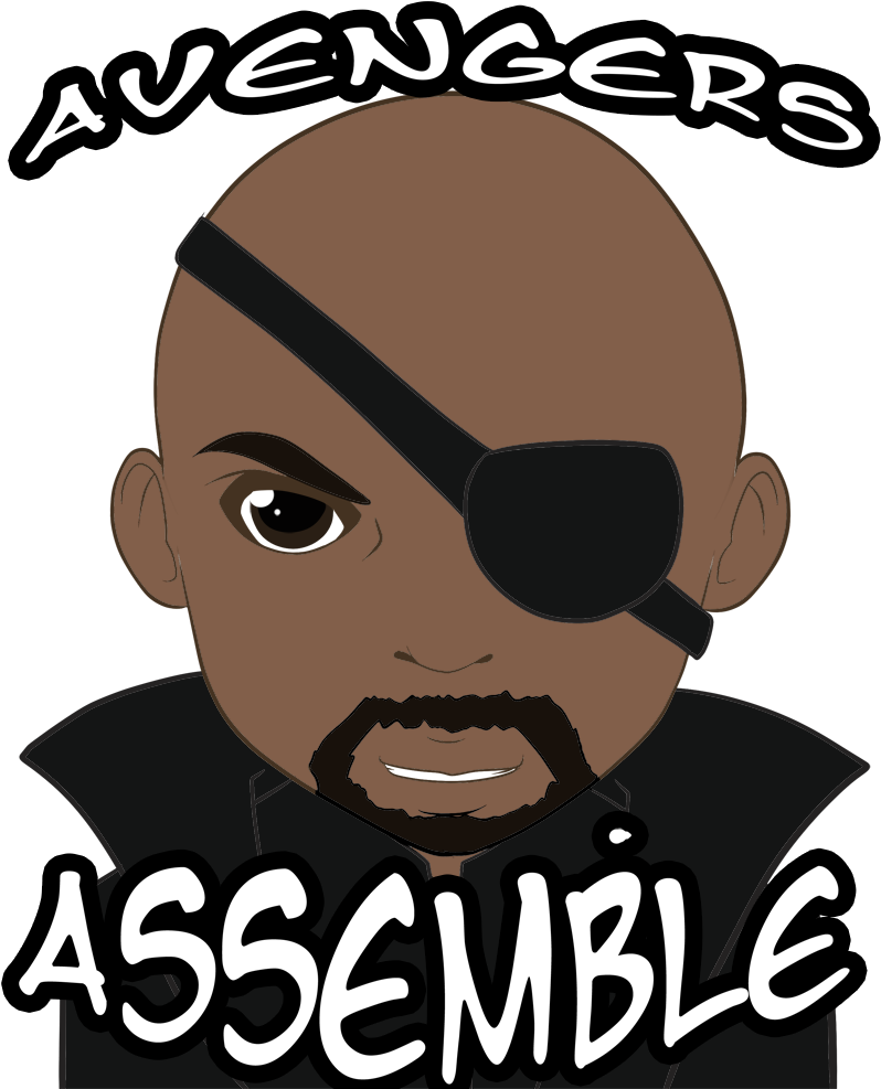 Chibi Nick Fury - The Avengers (825x1000), Png Download