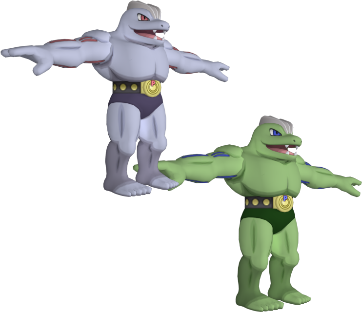 Download Zip Archive - Pokemon Machoke 3d Model (750x650), Png Download