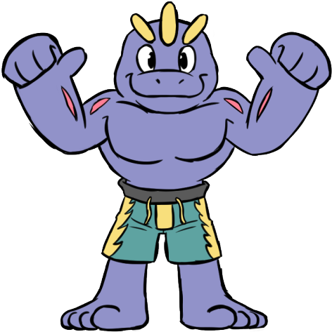 The Previous Machoke Was Going To Be Wearing Swim Trunks, - Cartoon (500x500), Png Download
