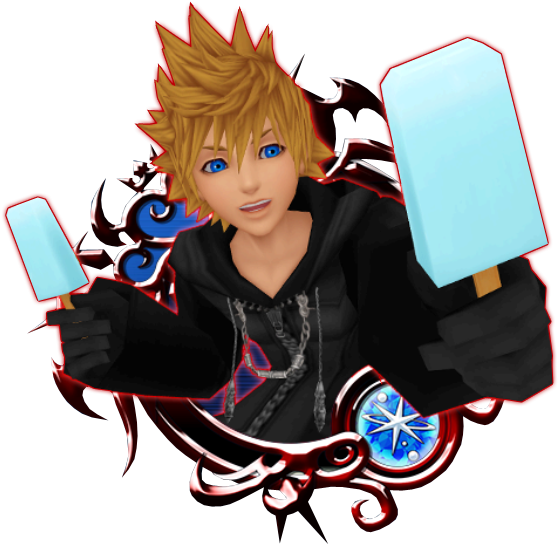 Sp Roxas - Kingdom Hearts Union X Medals Stained Glass 1 (574x576), Png Download